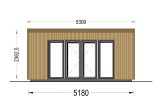 Domek ogrodowy drewniany EVELIN (34 mm + elewacja), 5x3 m, 15 m² specification 2