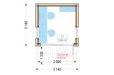 Domek ogrodowy drewniany EVELIN (34 mm + elewacja, z izolacją), 3x3 m, 9 m² specification 1