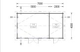 Domek ogrodowy drewniany LEA (44 mm) z pomieszczeniem gospodarczym, 7x4 m, 28 m² specification 1