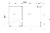 Garaż drewniany SILVIA F (34 mm + elewacja) 4x6 m, z wiatą 6x6 m specification 1
