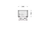 Sauna ogrodowa zewnętrzna OKO (34 mm + elewacja), 2.3x1.6 m, 2.7 m² specification 1