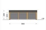 Garaż drewniany trzystanowiskowy SILVIA TRIO (34 mm + elewacja), 9x6 m, 54 m² specification 2