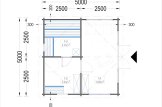 Sauna ogrodowa zewnętrzna ELDA (44 mm), 5x5 m, 25 m² (3 pomieszczenia) specification 1