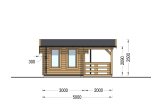 Domek ogrodowy drewniany ISLA (34 mm), 6x5 m, 18 m² - z tarasem 7 m² specification 3