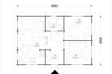 Dom drewniany letniskowy GRETA (44 mm), 54 m² specification 1
