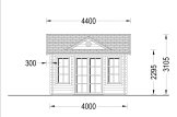 Domek ogrodowy drewniany CLOCKHOUSE (34+34 mm, z izolacją), 4x3 m, 12 m² specification 2