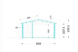 Dom drewniany letniskowy HYMER (44+44 mm), 42 m² - z tarasem 10 m² specification 6