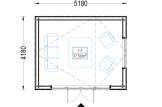 Domek ogrodowy drewniany TONIA (34 mm + elewacja, z izolacją), 5x4 m, 20 m² specification 1