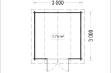 Domek ogrodowy drewniany ORLANDO (34 mm), 3x3 m, 9 m² specification 1