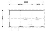 Domek letniskowy drewniany NORA (44 mm), 7x3,5 m, 24 m² specification 1