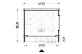 Domek ogrodowy drewniany PIA (34 mm + elewacja), 4x3 m, 12 m² specification 1