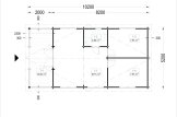 Dom drewniany letniskowy HYMER (44 mm), 42 m² - z tarasem 10 m² specification 1