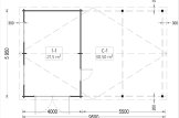 Garaż drewniany MULTI (44 mm) 4x6 m, z wiatą 5,5x6 m specification 1