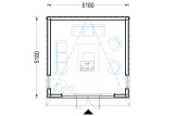 Domek ogrodowy drewniany EVELIN (34 mm + elewacja), 5x5 m, 25 m² specification 1
