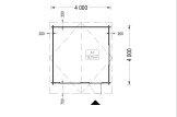 Domek ogrodowy drewniany DREUX (44 mm), 4x4 m, 16 m² specification 1