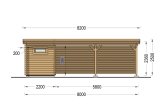 Wiata garażowa drewniana MODERN z pomieszczeniem gospodarczym, 8x3 m specification 5