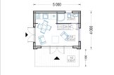 Domek letniskowy całoroczny SARA (34 mm + elewacja, z izolacją PLUS) z antresolą, 20 m² specification 1