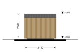 Domek ogrodowy drewniany EVELIN (34 mm + elewacja, z izolacją), 3x2 m, 6 m² specification 4