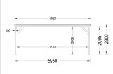 Wiata garażowa drewniana na 2 samochody MODERN DUO, 6x6 m specification 2