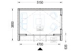 Domek ogrodowy drewniany PIA (34 mm + elewacja), 5x3 m, 15 m² specification 1