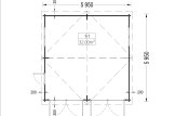 Garaż drewniany dwustanowiskowy CLASSIC DUO (44 mm), 6x6 m, 36 m² specification 1