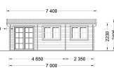 Domek letniskowy drewniany NORA (44 mm), 7x3,5 m, 24 m² specification 2