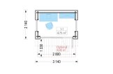 Domek ogrodowy drewniany EVELIN (34 mm + elewacja), 3x2 m, 6 m² specification 1