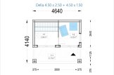 Sauna ogrodowa zewnętrzna DELLA (34 mm + elewacja), 4,6 x 2,6 m, 9,3 m², taras 6,7 m² specification 1