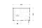 Domek ogrodowy drewniany WISSOUS (44 mm), 4x3 m, 12 m² specification 1