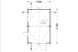 Garaż drewniany CLASSIC (44 mm), 3,6x5,4 m, 20 m² specification 1