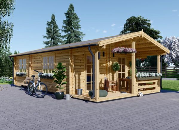 Domek letniskowy drewniany ARGO (44 mm), 35 m² - z tarasem 8 m² avp.ui.product_images.thumbnail 1