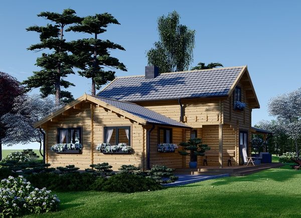 Dom drewniany całoroczny HOLLAND (44+44 mm), 113 m² - z tarasem 13 m² avp.ui.product_images.thumbnail 1