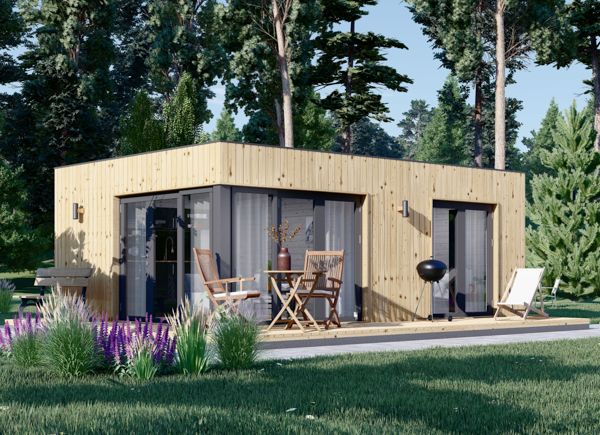 Domek letniskowy drewniany PREMIUM (34 mm + elewacja, z izolacją), 6,5 x 4,5 m, 30 m² avp.ui.product_images.thumbnail 1