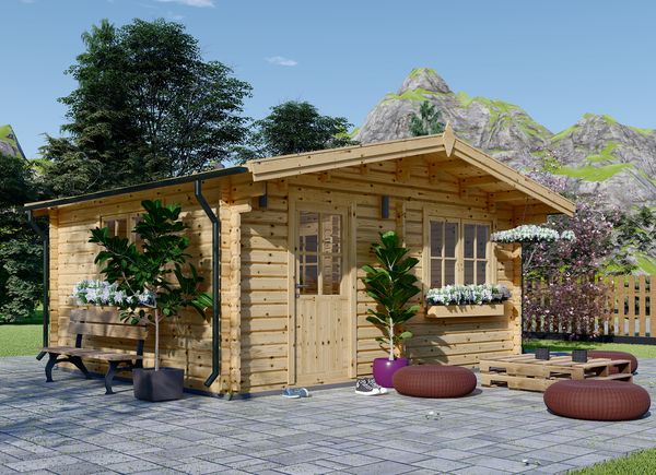 Domek letniskowy drewniany NINA (44+44 mm, z izolacją), 6x6 m, 36 m² avp.ui.product_images.thumbnail 1