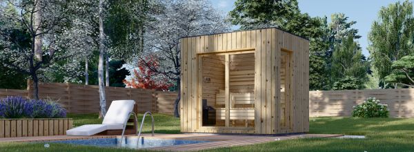 Sauna ogrodowa zewnętrzna DELLA (34 mm + elewacja), 2,6 x 2,1 m, 3,8 m²