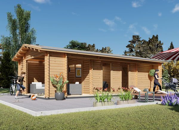 Domek letniskowy drewniany ANNA (34 mm) 20 m² - z tarasem 16 m² avp.ui.product_images.thumbnail 1
