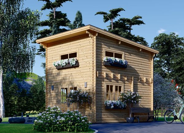 Domek letniskowy drewniany AVIGNON F (44+44 mm, z izolacją), 20 m² - z antresolą 16 m² avp.ui.product_images.thumbnail 1