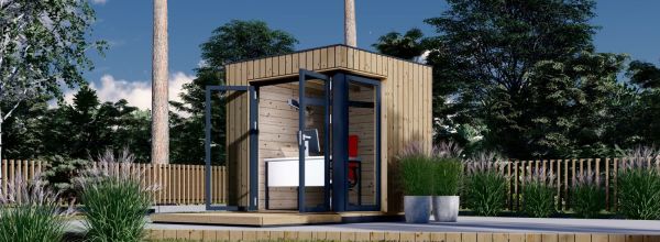 Domek ogrodowy drewniany PREMIUM (34 mm + elewacja, z izolacją), 2x2 m, 4 m²