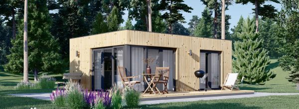 Domek letniskowy całoroczny PREMIUM (34 mm + elewacja, z izolacją PLUS), 6,5 x 4,5 m, 30 m²