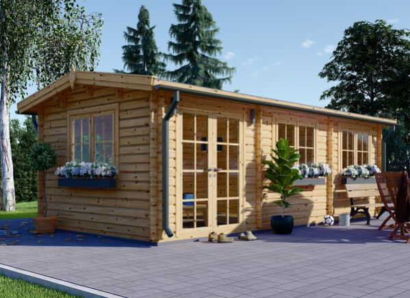 Domek letniskowy drewniany NORA (44+44 mm, z izolacją), 7 x 3,5 m, 24 m² avp.ui.product_images.thumbnail 1