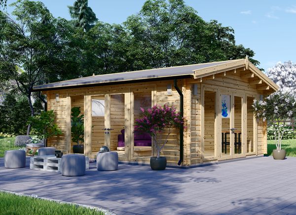 Domek ogrodowy drewniany MIA (44+44 mm, z izolacją), 5,5 x 5,5 m, 30 m² avp.ui.product_images.thumbnail 1