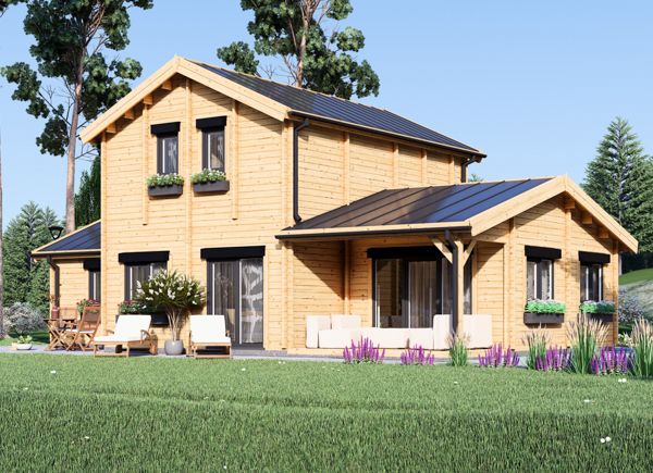 Dom drewniany letniskowy HOLLAND S (66 mm), 113 m² - z tarasem 16 m² avp.ui.product_images.thumbnail 1