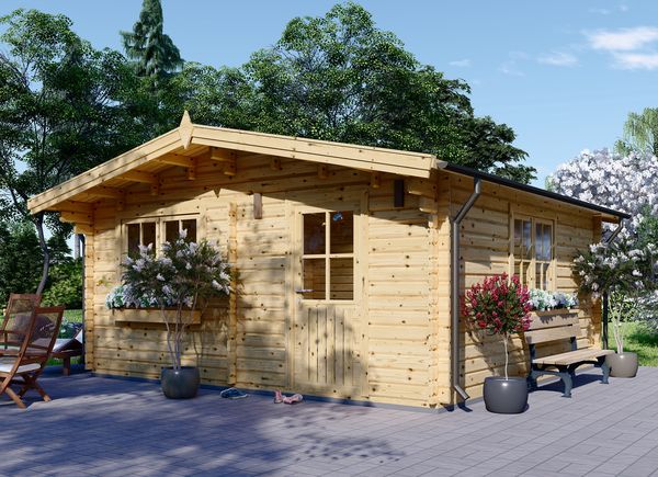 Domek letniskowy drewniany DREUX (44+44 mm, z izolacją), 6x6 m, 36 m² avp.ui.product_images.thumbnail 1