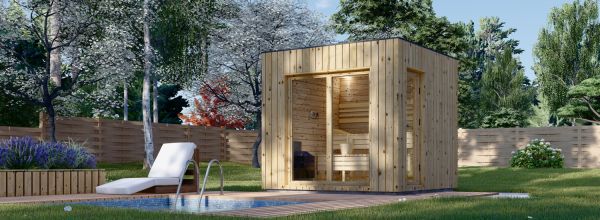 Sauna ogrodowa zewnętrzna DELLA (34 mm + elewacja), 2,6 x 2,6 m, 5 m²