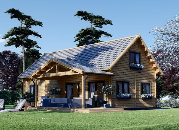 B-Ware: Dom drewniany letniskowy VERA S (66 mm), 132 m² - z tarasem 13,5 m² avp.ui.product_images.thumbnail 1