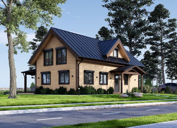 Dom drewniany całoroczny - mieszkalny VERA RV (z izolacją, WT2021), 127 m² avp.ui.product_images.thumbnail 1