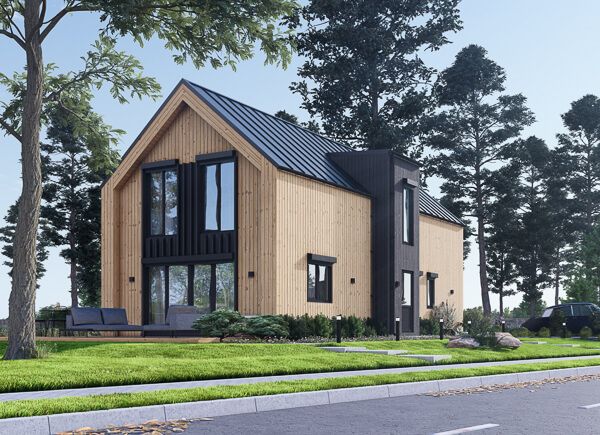 Dom drewniany całoroczny - mieszkalny INGRID RV (z izolacją, WT2021), 137 m² avp.ui.product_images.thumbnail 1