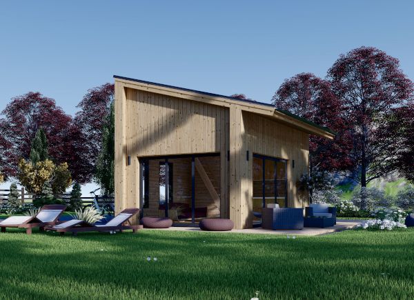 Domek letniskowy drewniany SOPHIA (44 mm + elewacja) z antresolą, 20 m² avp.ui.product_images.thumbnail 1