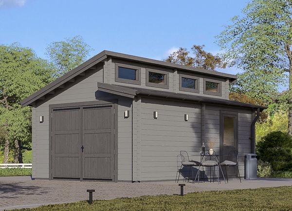 Garaż drewniany TWIN (44 mm), 4x6 m, 24 m² avp.ui.product_images.thumbnail 1