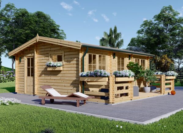 Domek letniskowy drewniany ALTURA (44+44 mm, z izolacją), 31 m² - z tarasem 8 m² avp.ui.product_images.thumbnail 1